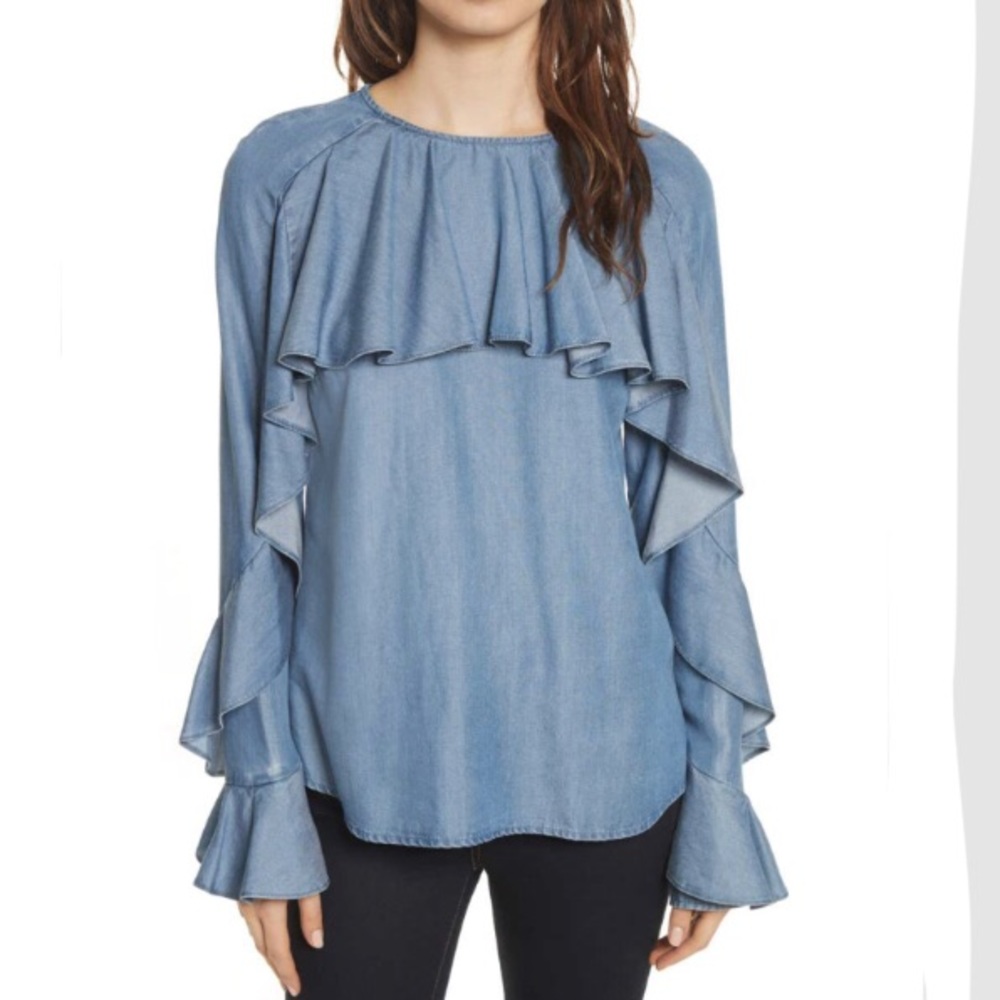 Veronica Beard Mia ruffle blouse NWT M